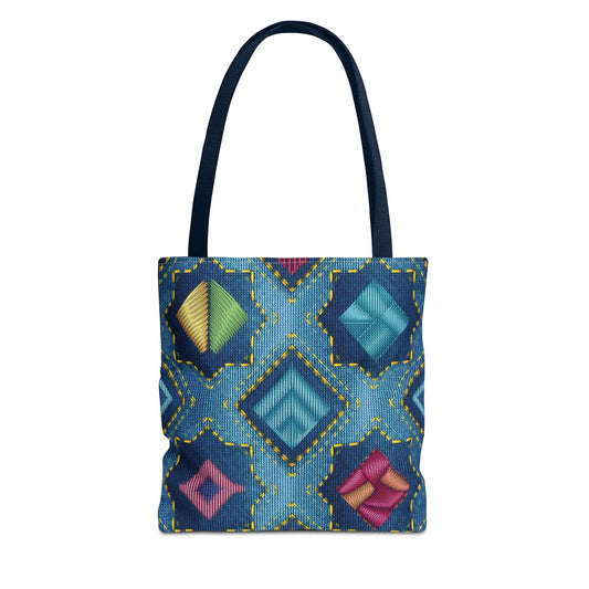 DENIM PRINT CANVAS BAG HIGH-QUALITY 100% SPUN POLY 3 SIZES CANVAS BAG-189-3