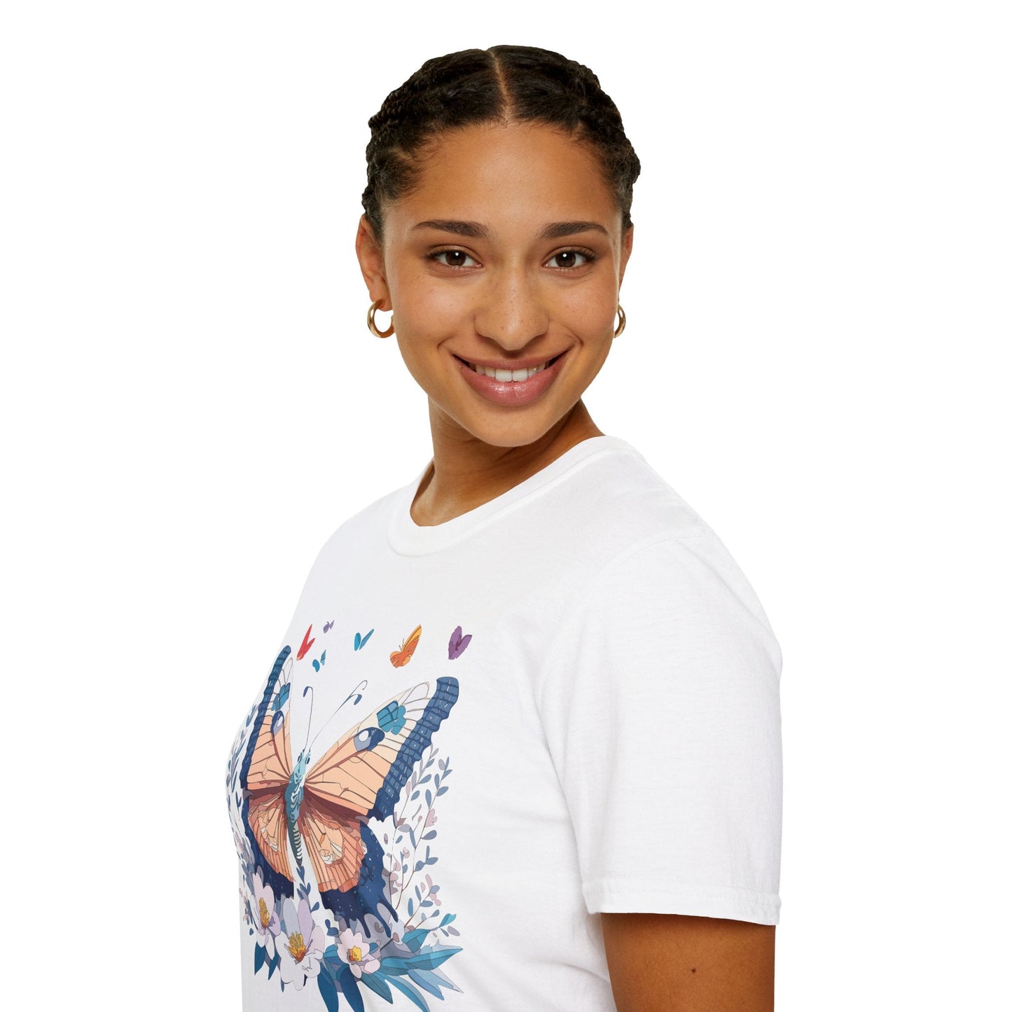 Unisex Butterfly Shirt Monarch Design Gildan Softstyle 64000 Short Sleeve Tee For Men And Women