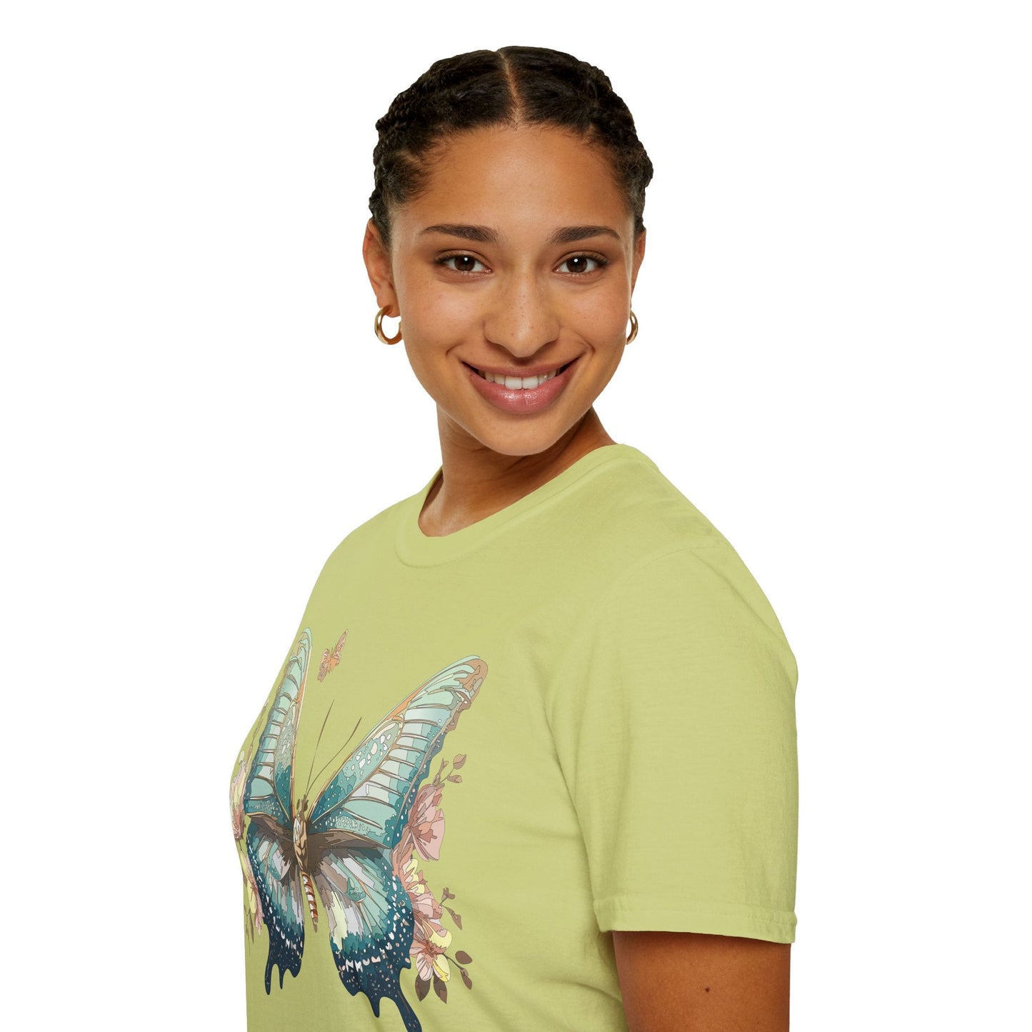 Butterfly Print Unisex T Shirt Monarch Design Softstyle 64000 Gildan Cotton Tee Quality