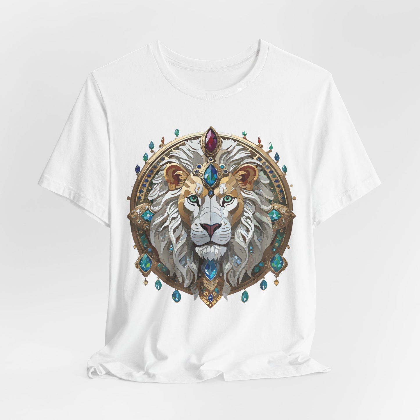 Unisex Lion Graphic Tee, Animal Shirt, Tee Shirt with Lion, Medallion T-Shirt, Animal Medallion Tees