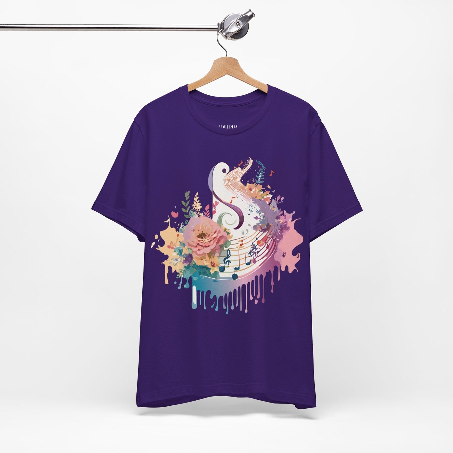 Adelpha Graphic Tee Unisex Short Sleeve Vintage Inspired Artwork Music Theme T Shirt