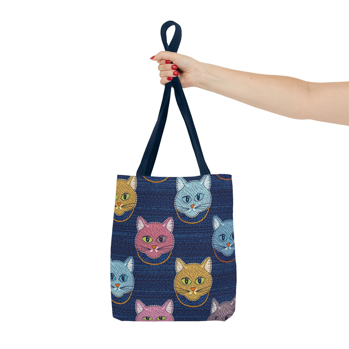 Denim Fabric Imitation Print Unisex Canvas Bag Poly Spun 3 Sizes Tote Bag 190-2