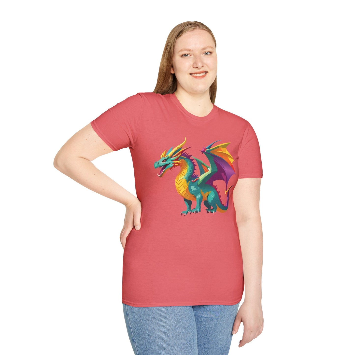 Dragon T Shirt Unisex Short Sleeve Art Design Gildan Softstyle Cotton Tee For Animal Lovers