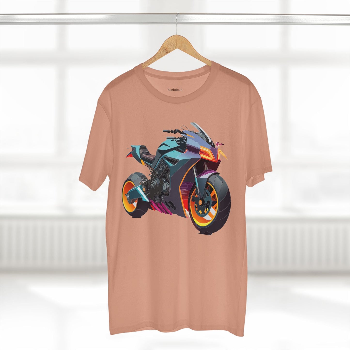 Moto Bike Graphic Unisex 100 Cotton Staple Tee 16