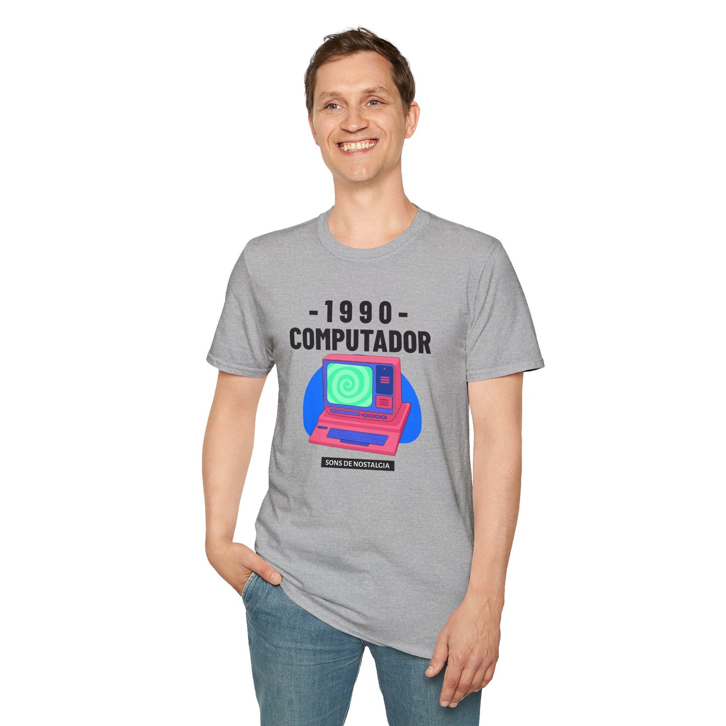 1990 Computador Retro T-Shirt Unisex Cotton Vintage Computer Graphic Tee