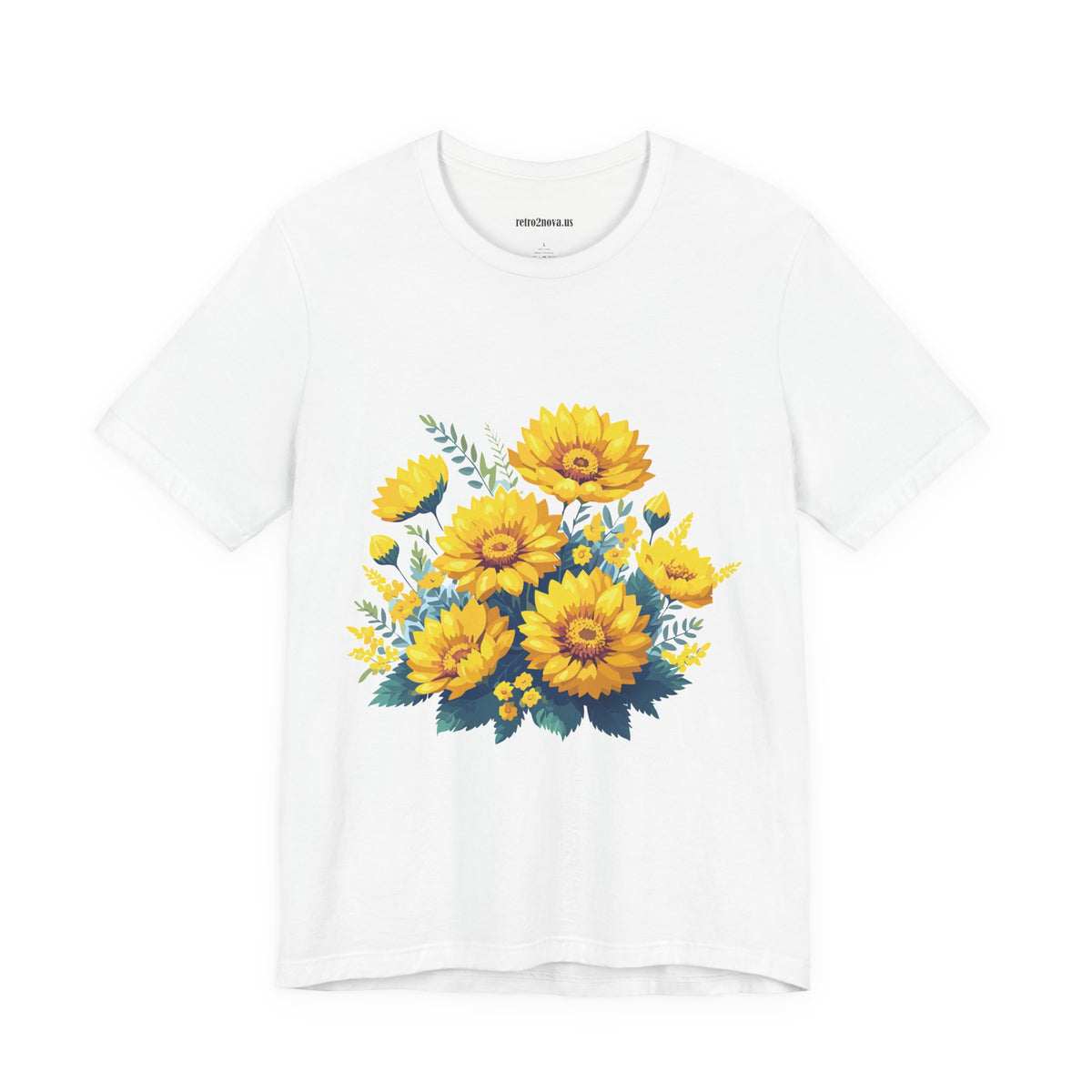 Floral Graphic Unisex Cotton Bella+Canvas Tee with Flowers Design ab16