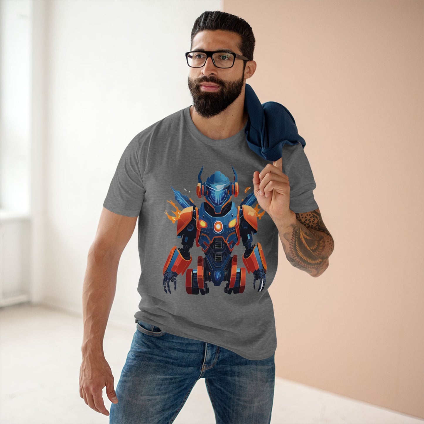 Cyborg Robot Graphic Unisex 100 Cotton Staple Tee 4