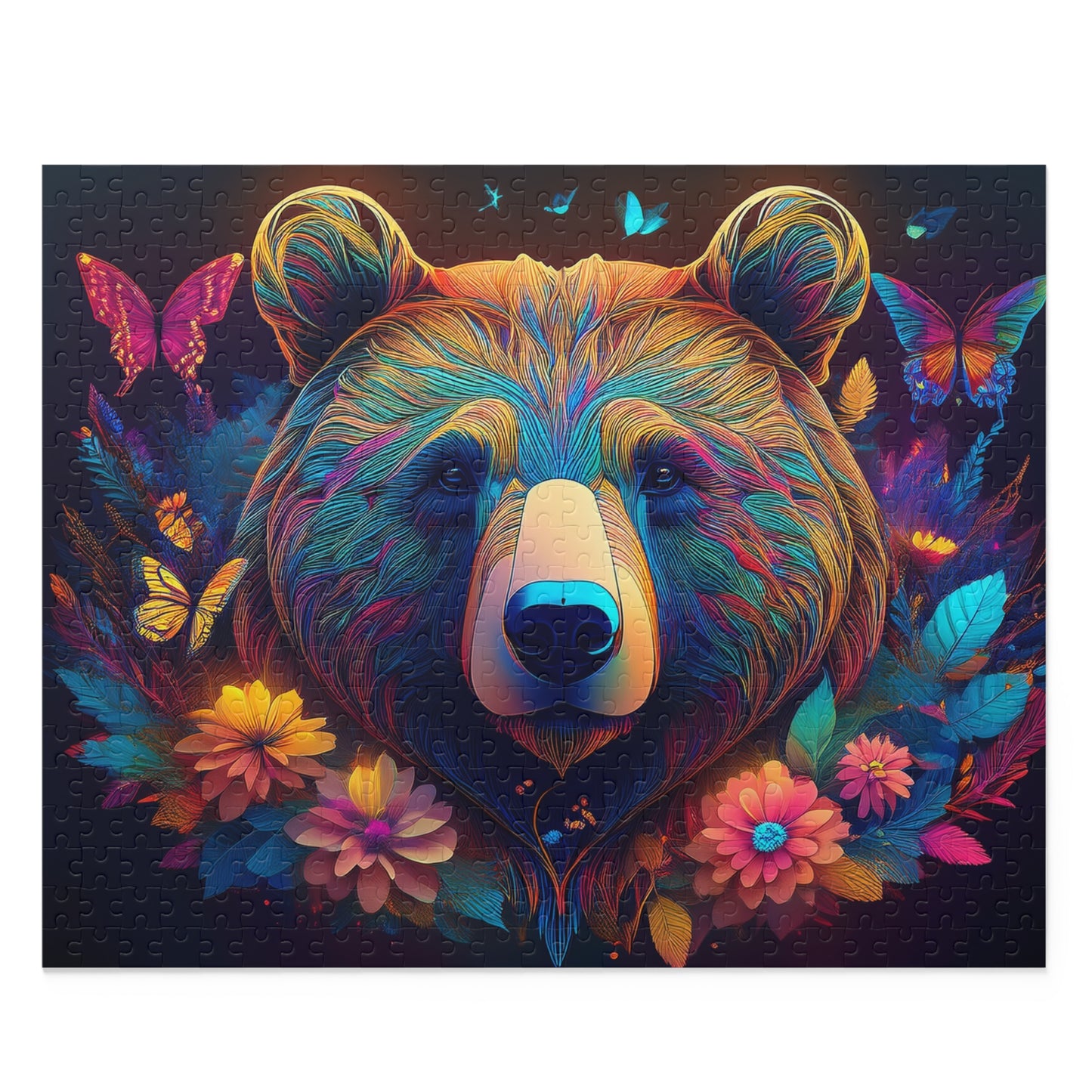 Puzzles-51 Kids Bear Puzzle 500-Piece | Floral Bear Puzzle 500-Piece, Animals Kids Puzzles Size: 16" x 20",  Ages 9+