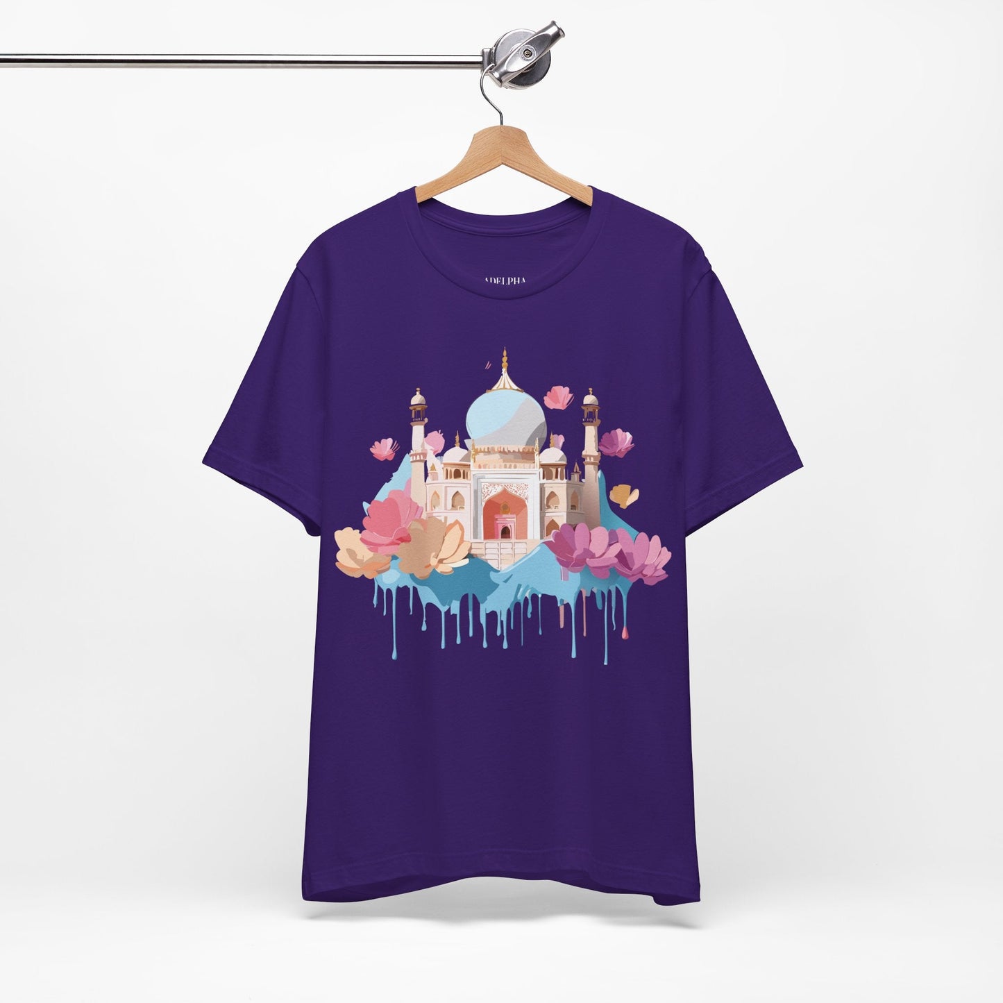 Unisex Taj Mahal Graphic Tee Tourist Shirt With Vintage Adelpha Artwork For Travel Lovers