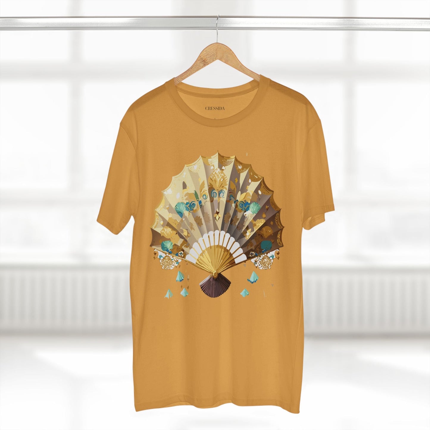Antique Fan Graphic Design T-Shirt Unisex 100 Cotton Floral Carnival Artwork Tee 16