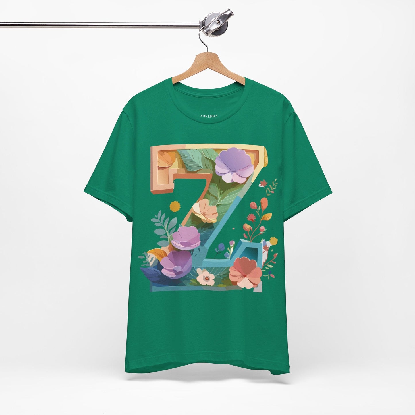 Letter Z Unisex Graphic Tee Vintage Inspired Artwork Jersey Short Sleeve