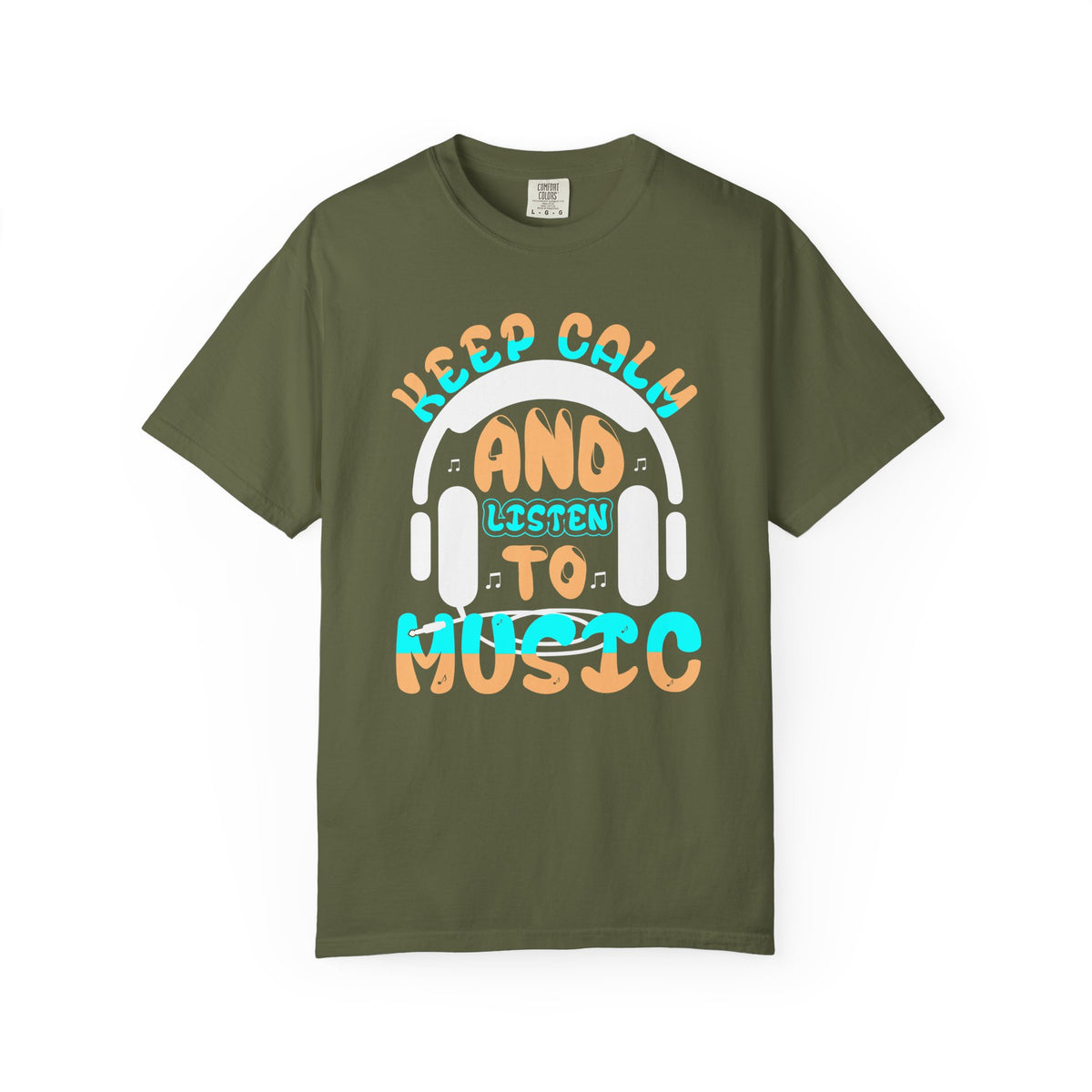Keep Calm and Listen to Music T-Shirt Headphones Graphic Unisex Cotton Tee 055