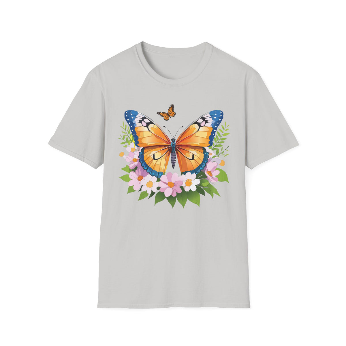 Monarch Butterfly Floral Butterfly Graphic Design Unisex 100 Cotton Gildan T-Shirt