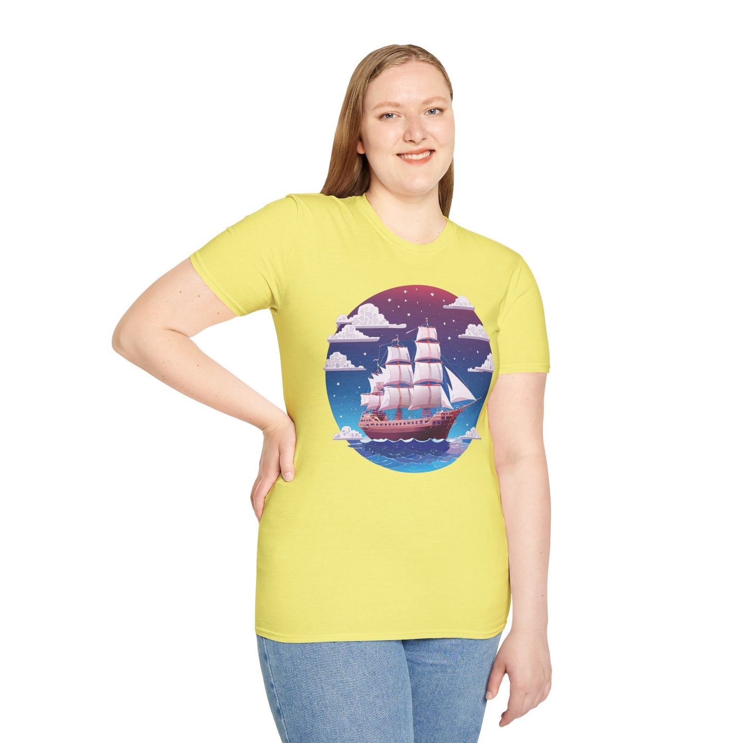 Ship T Shirt Frigate T Shirt Vessel Tee Shirt Unisex Softstyle 100 Percent Ring Spun Cotton
