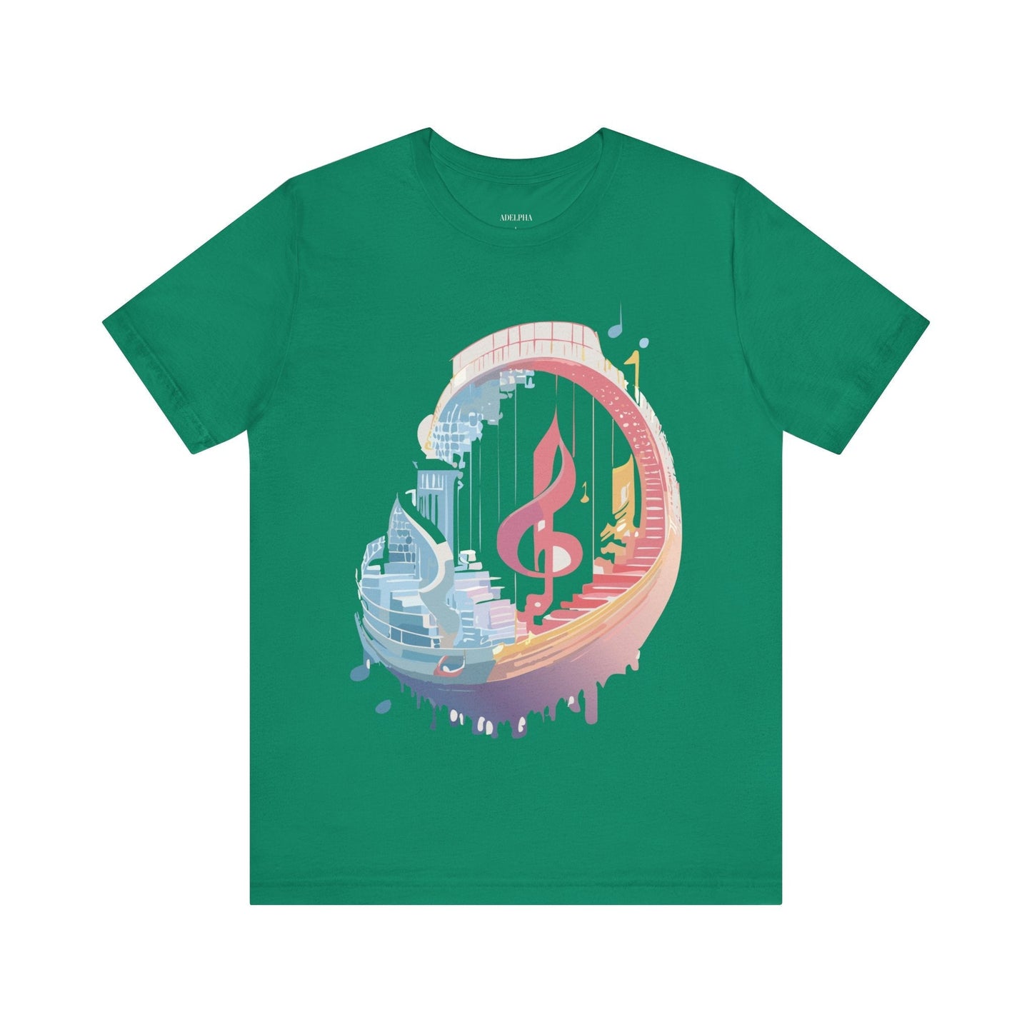 Music Graphic Unisex 100 Cotton Vintage Art with Musical Elements Tee 33