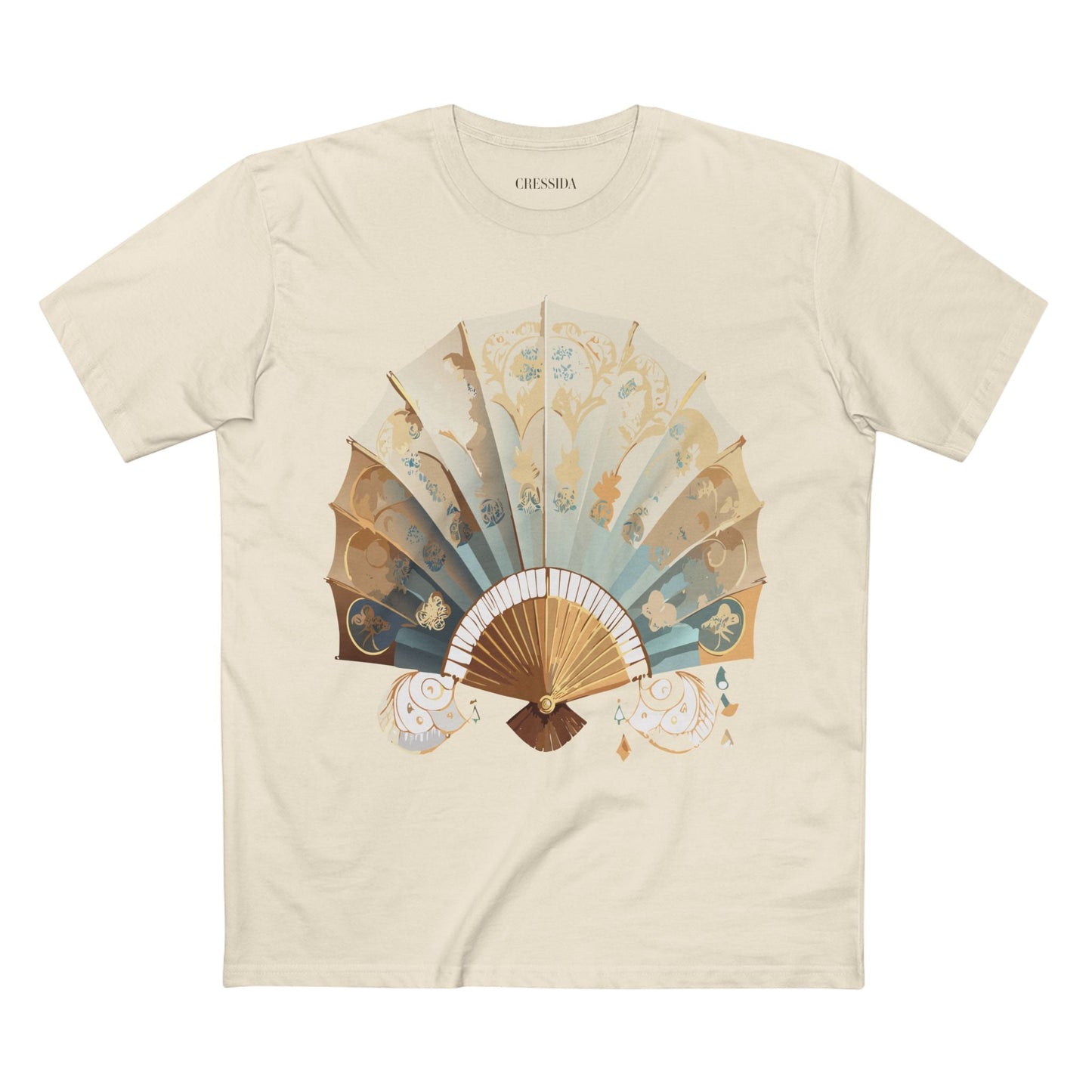 Antique Fan Graphic Design T-Shirt Unisex 100 Cotton Floral Carnival Artwork Tee 14