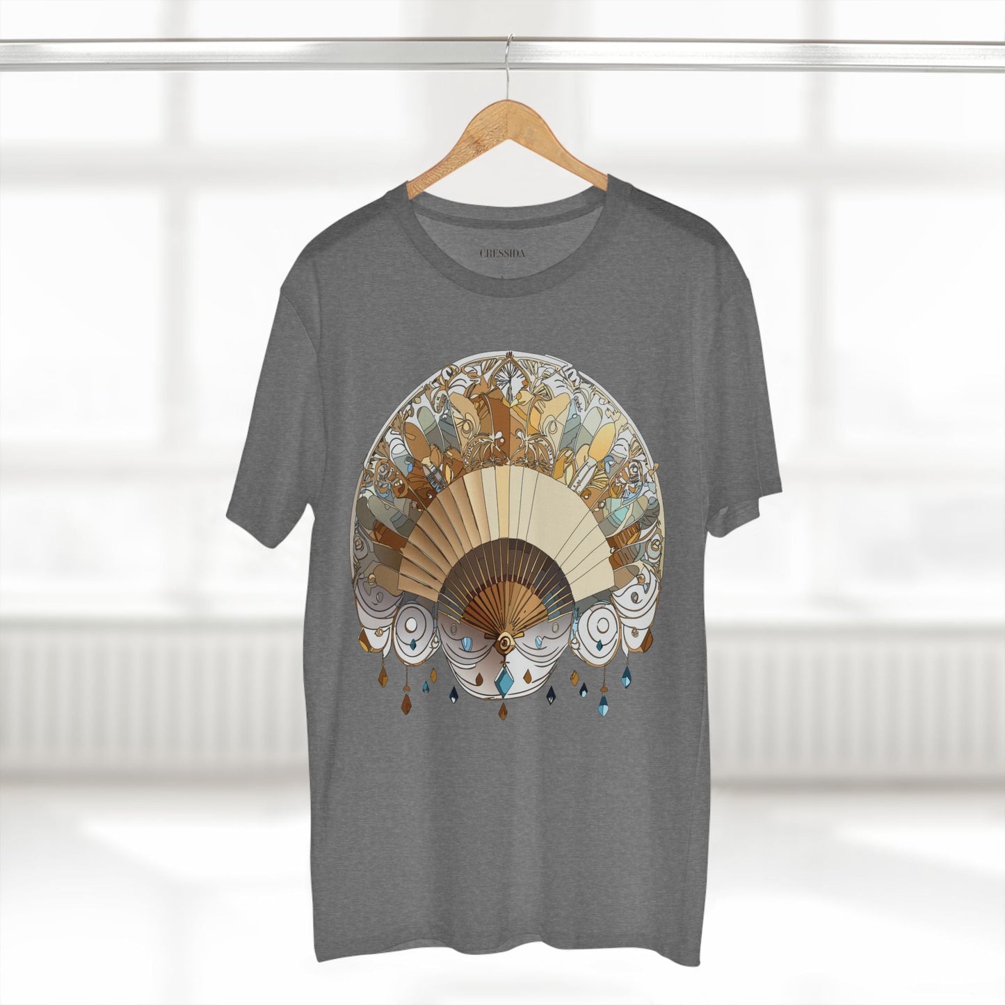 Antique Fan Graphic Design T-Shirt Unisex 100 Cotton Floral Carnival Artwork Tee 11