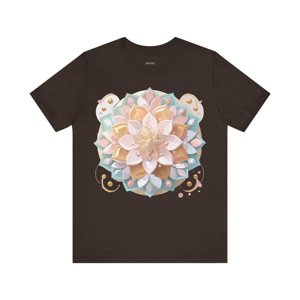 Mandala Graphic Unisex Cotton Bella+Canvas Tee with Floral Art Design n141