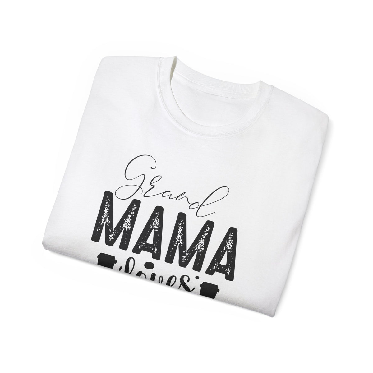 Mama Loves Coffee T-Shirt | Vintage Script Coffee Mom Tee