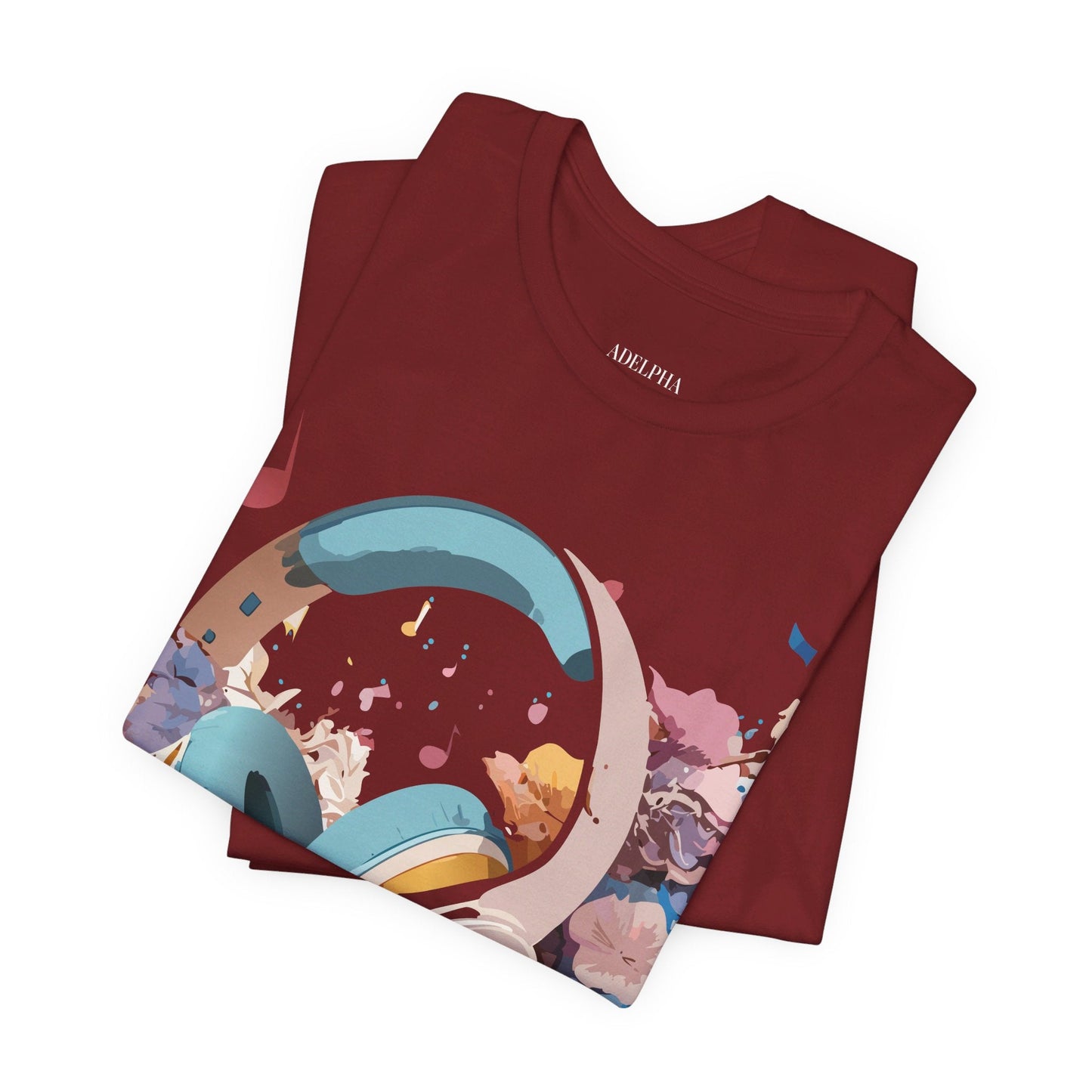 Music Graphic Unisex 100 Cotton Vintage Art with Musical Elements Tee 1
