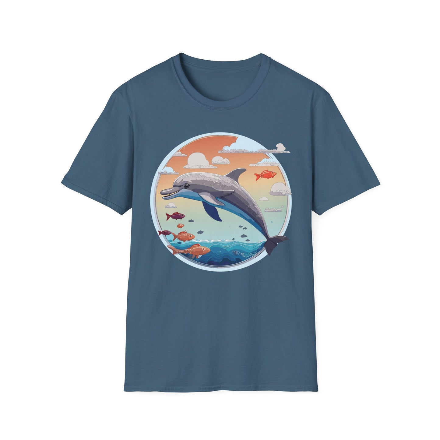 Dolphin Shirt Unisex Gildan Softstyle Cotton Tee For Men Women Dolphin Fish Animal Shirt