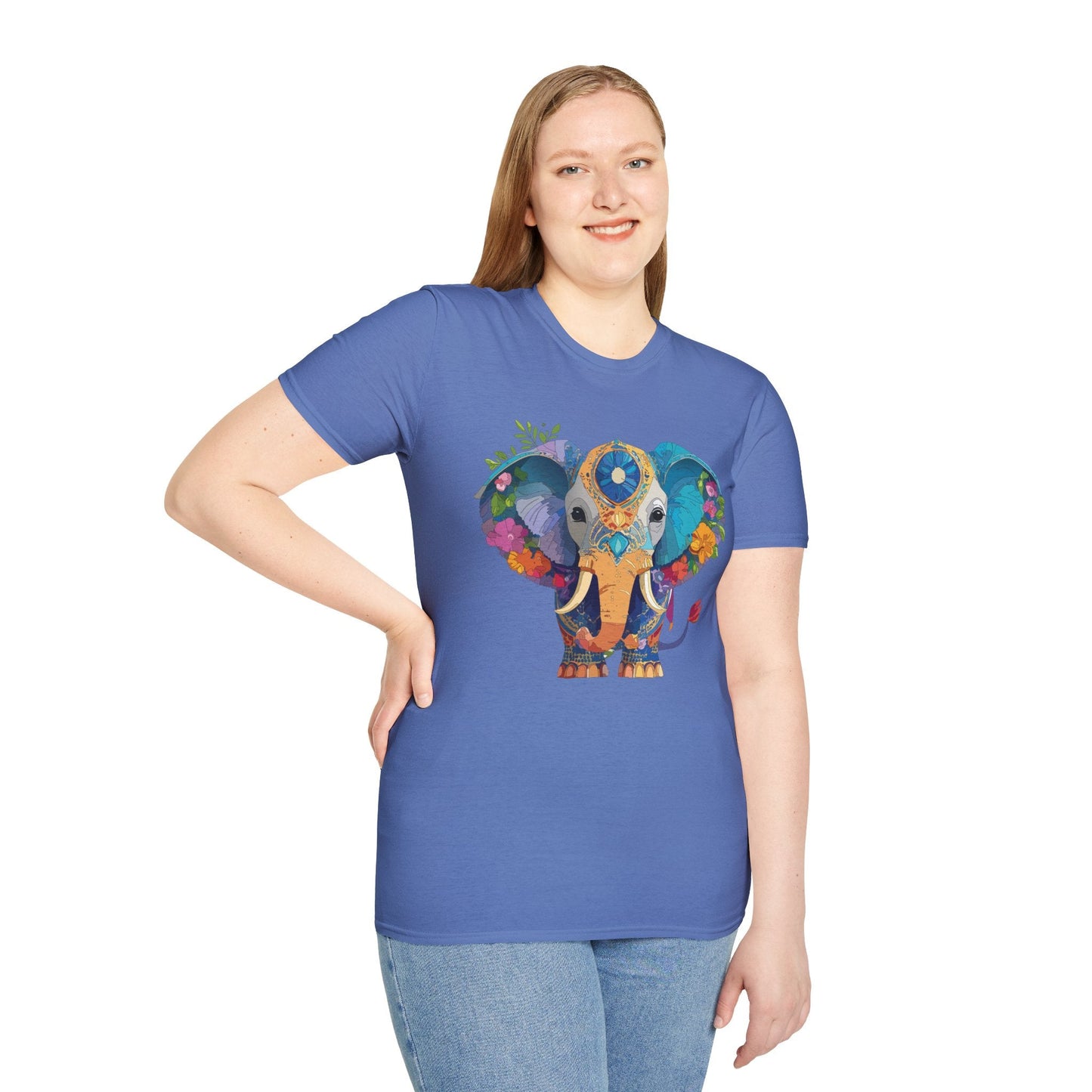 Elephant Graphic Shirt For Adults Unisex Softstyle Tee 100 Percent Cotton Gildan 64000