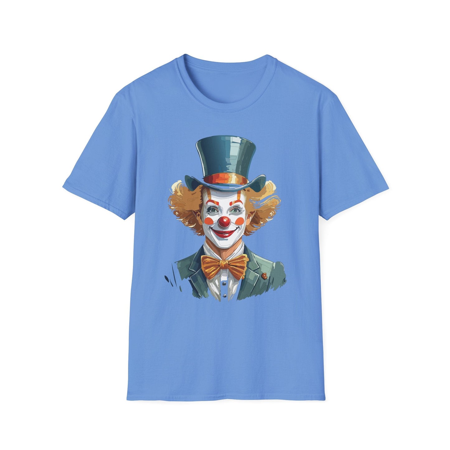 Funny Clown Shirt Unisex T Shirt Circus Style Tee With Scary Man Artwork Gildan 64000