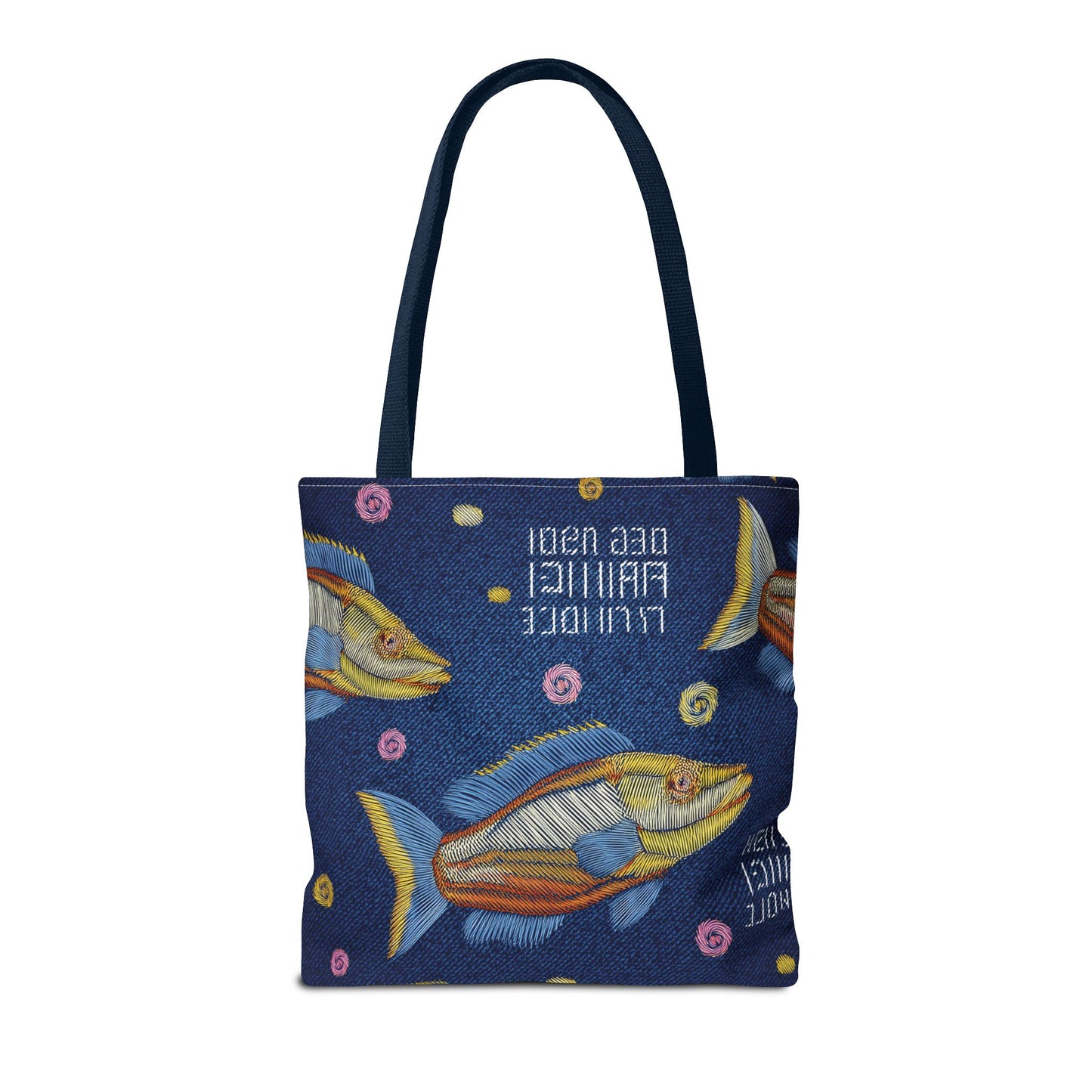 Denim Fabric Imitation Print Unisex Canvas Bag Poly Spun 3 Sizes Tote Bag 193-5
