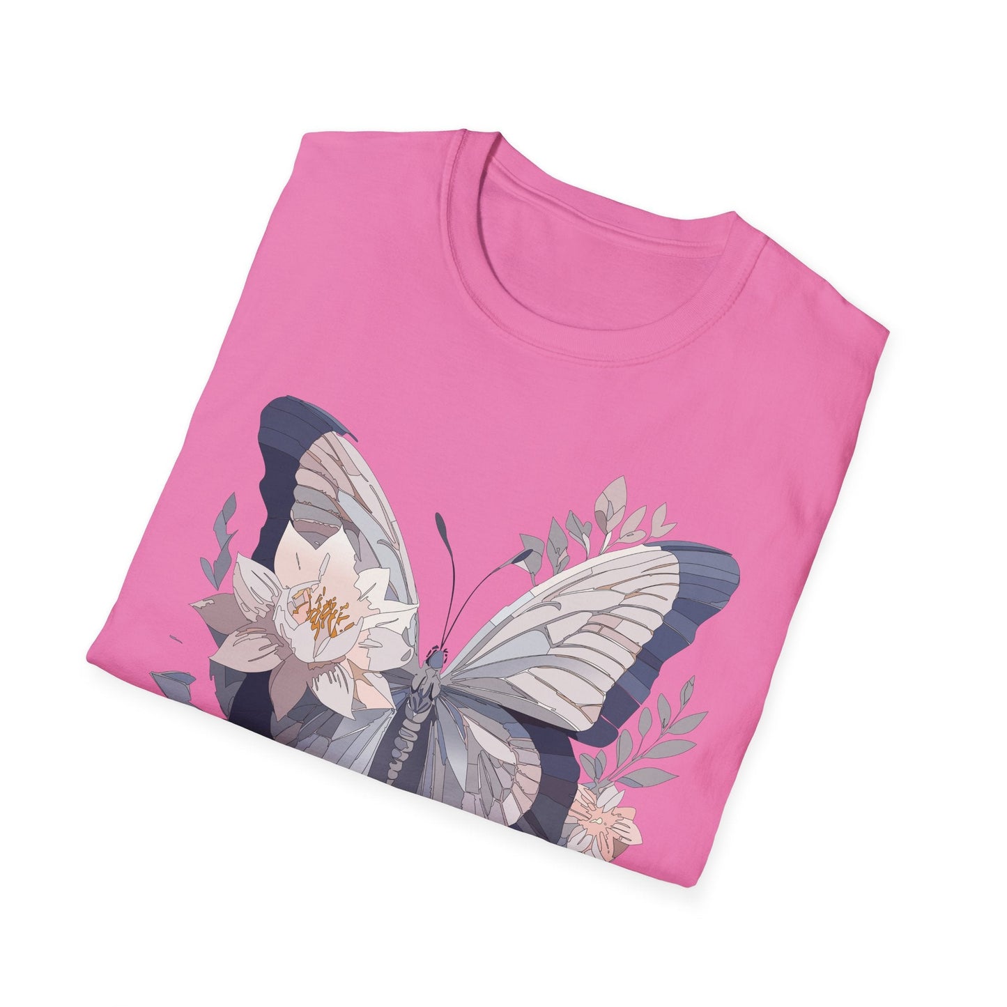 Butterfly T Shirt Unisex Monarch Print Softstyle Cotton Tee for Everyday Comfort