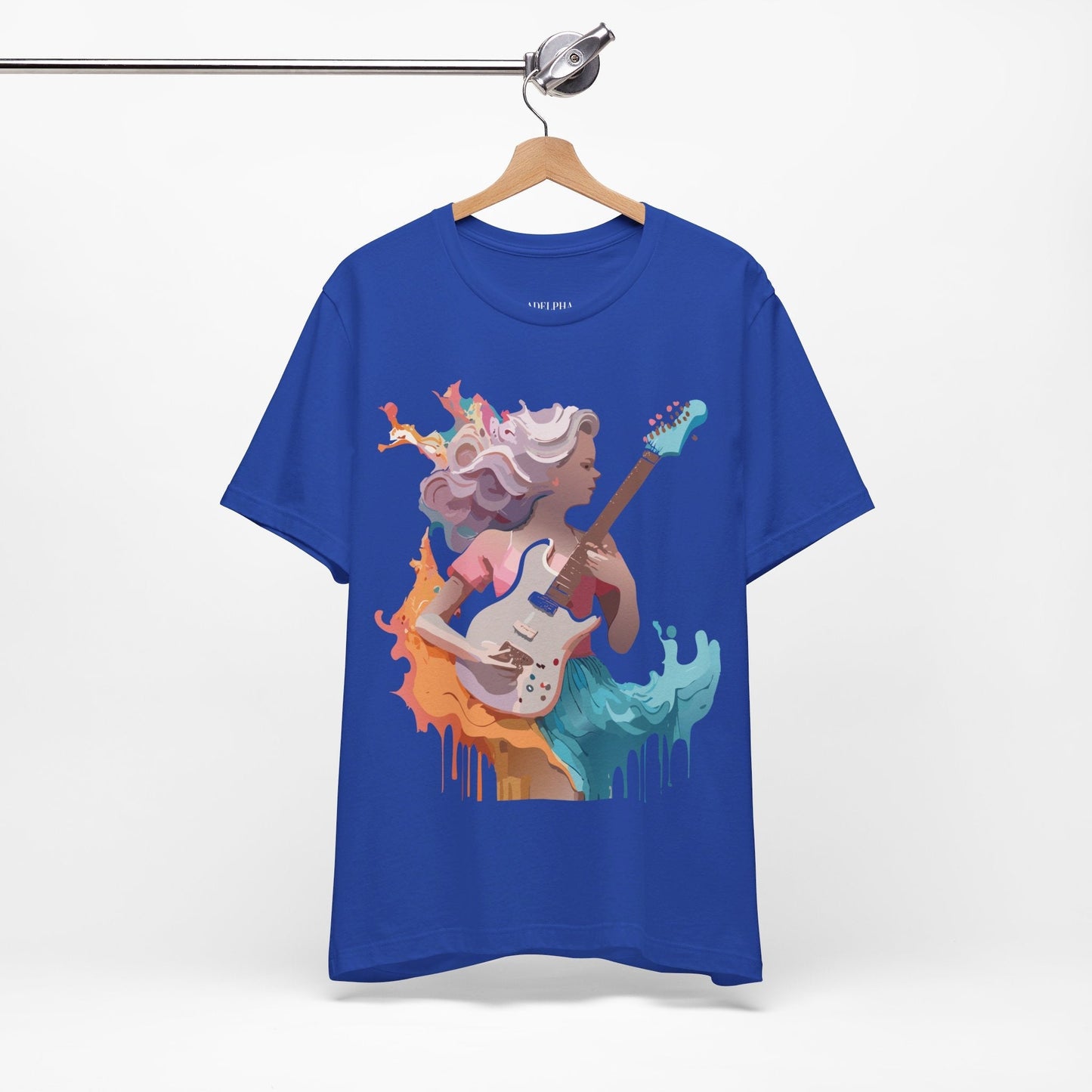Adelpha Vintage Music Graphic Tee Unisex Short Sleeve Jersey Shirt for Everyday Wear
