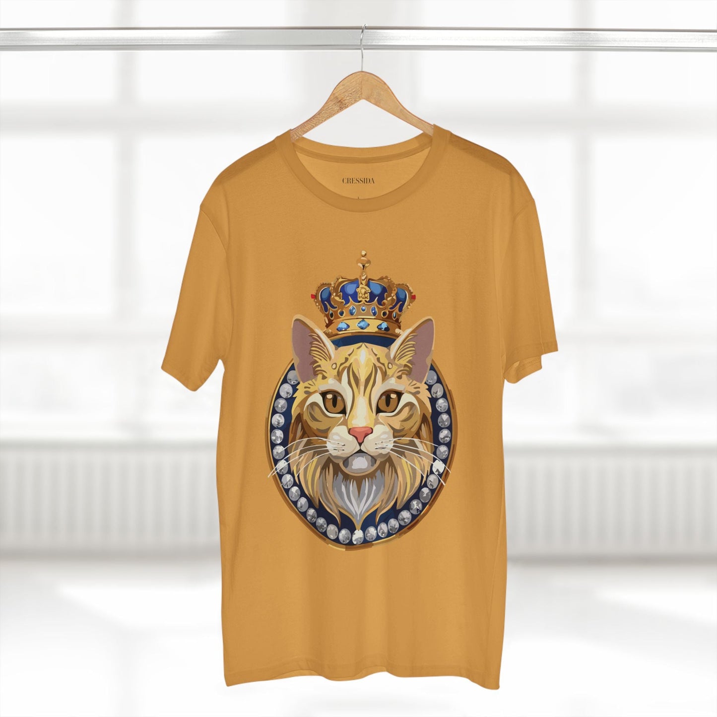 Cat Graphic Unisex 100 Cotton Tee With Unique Animal Golden Medallion Art Design 13