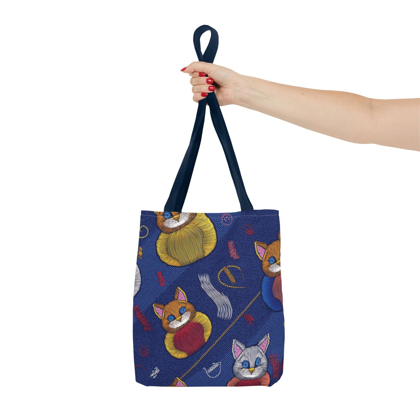 Denim Fabric Imitation Print Unisex Canvas Bag Poly Spun 3 Sizes Tote Bag 190-7