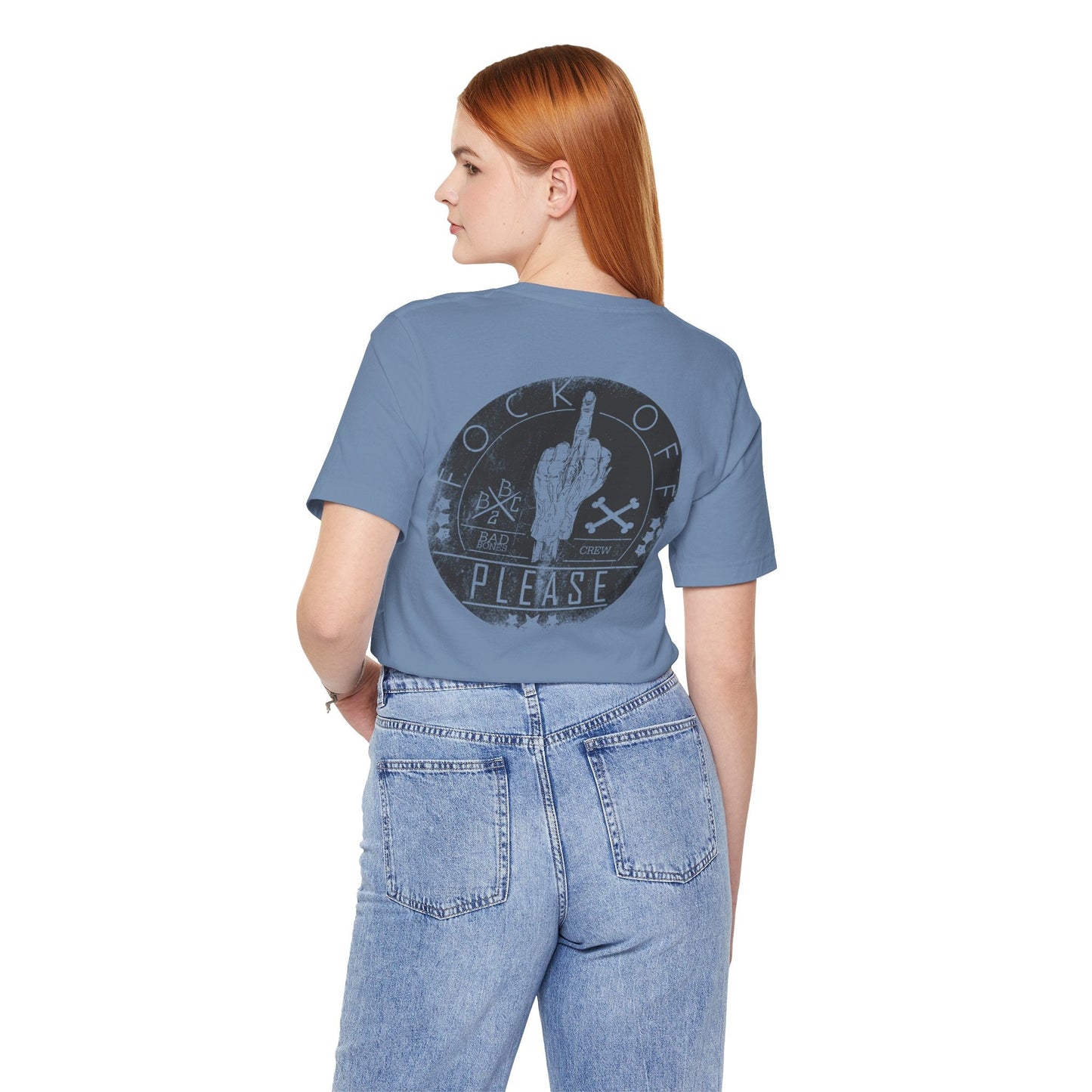 Middle Finger Skull Graphic Design Unisex Cotton T-Shirt A-11