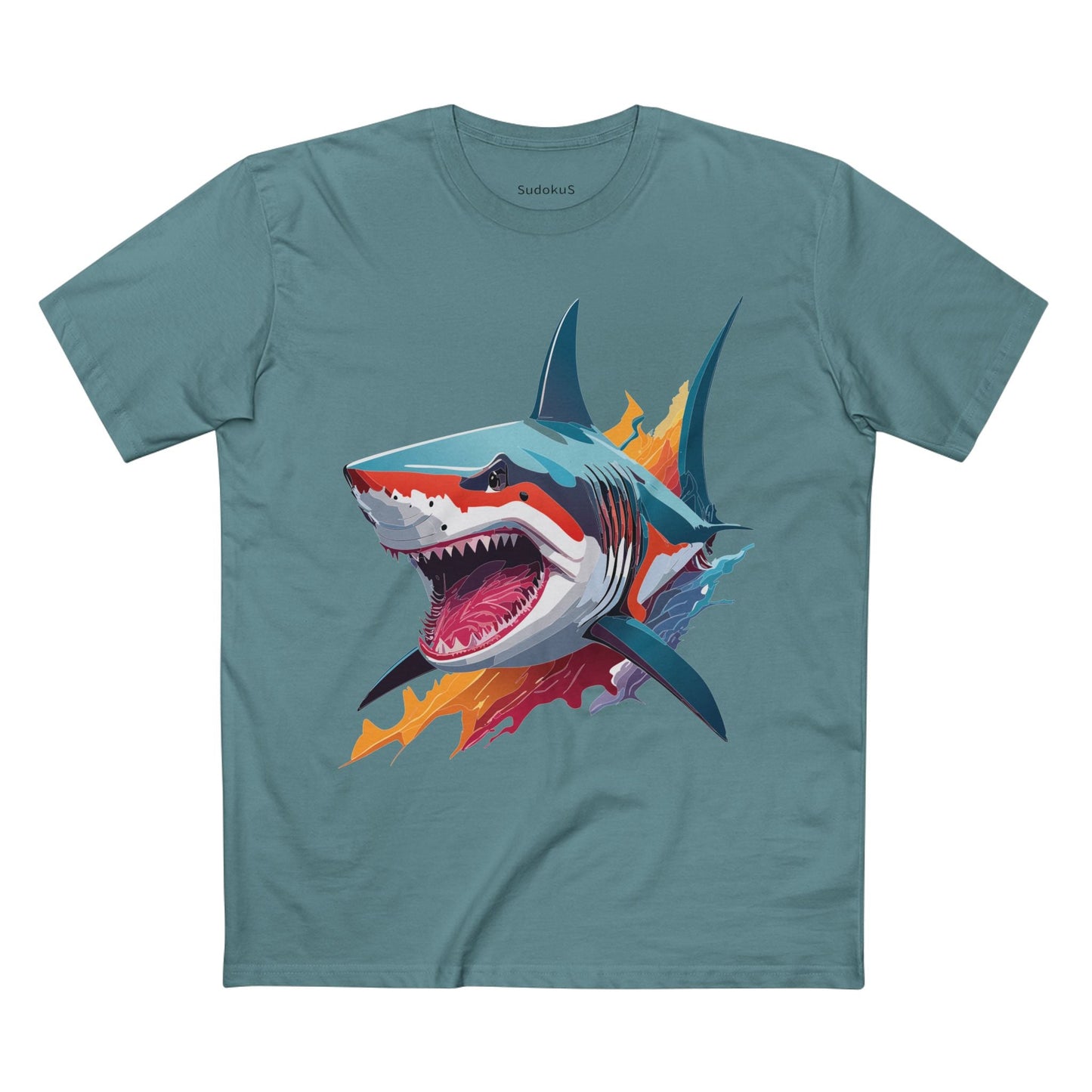 Shark Graphic Unisex 100 Cotton Staple Tee with Animal Design Artwork 12