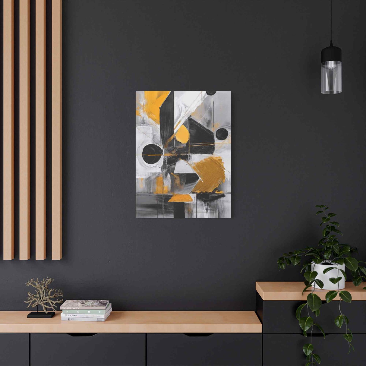 Black Abstract Painting Print Canvas 20x24,20x30,24x30, 24x32,24x36,30x40, 32x48,36x48,40x60 Pine-Wood Inner Frame ABS-20