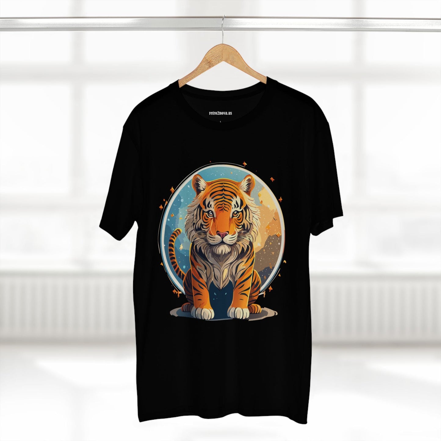 Unisex Premium Cotton Staple Tee With Original Tiger Art Design From Retro2Nova Art Collection For Everyday Comfort
