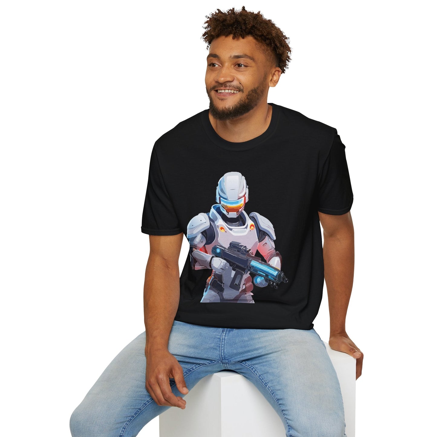Robocop Themed Unisex Softstyle T Shirt With Robocop Art Design Cotton Tee Premium Comfort