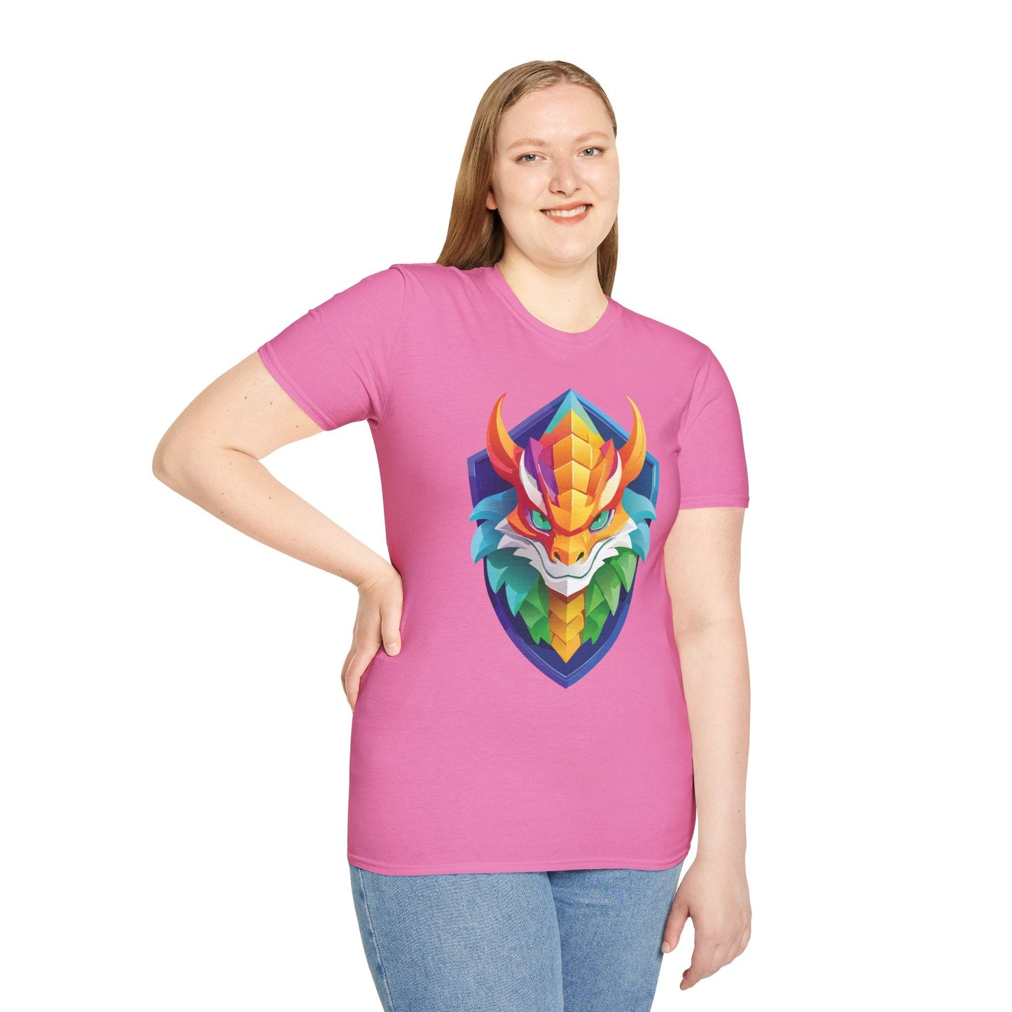 Dragon Graphic Unisex Cotton Softstyle Art Design Tee With Animals 6