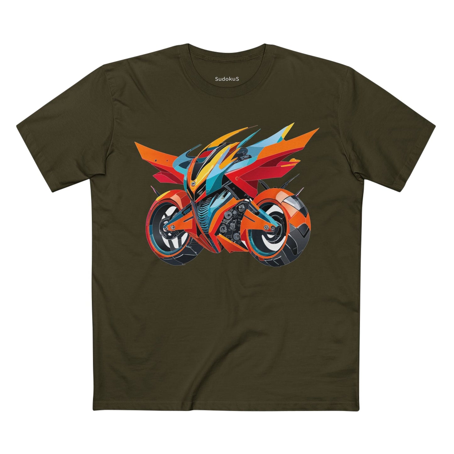 Moto Bike Graphic Unisex 100 Cotton Staple Tee 1