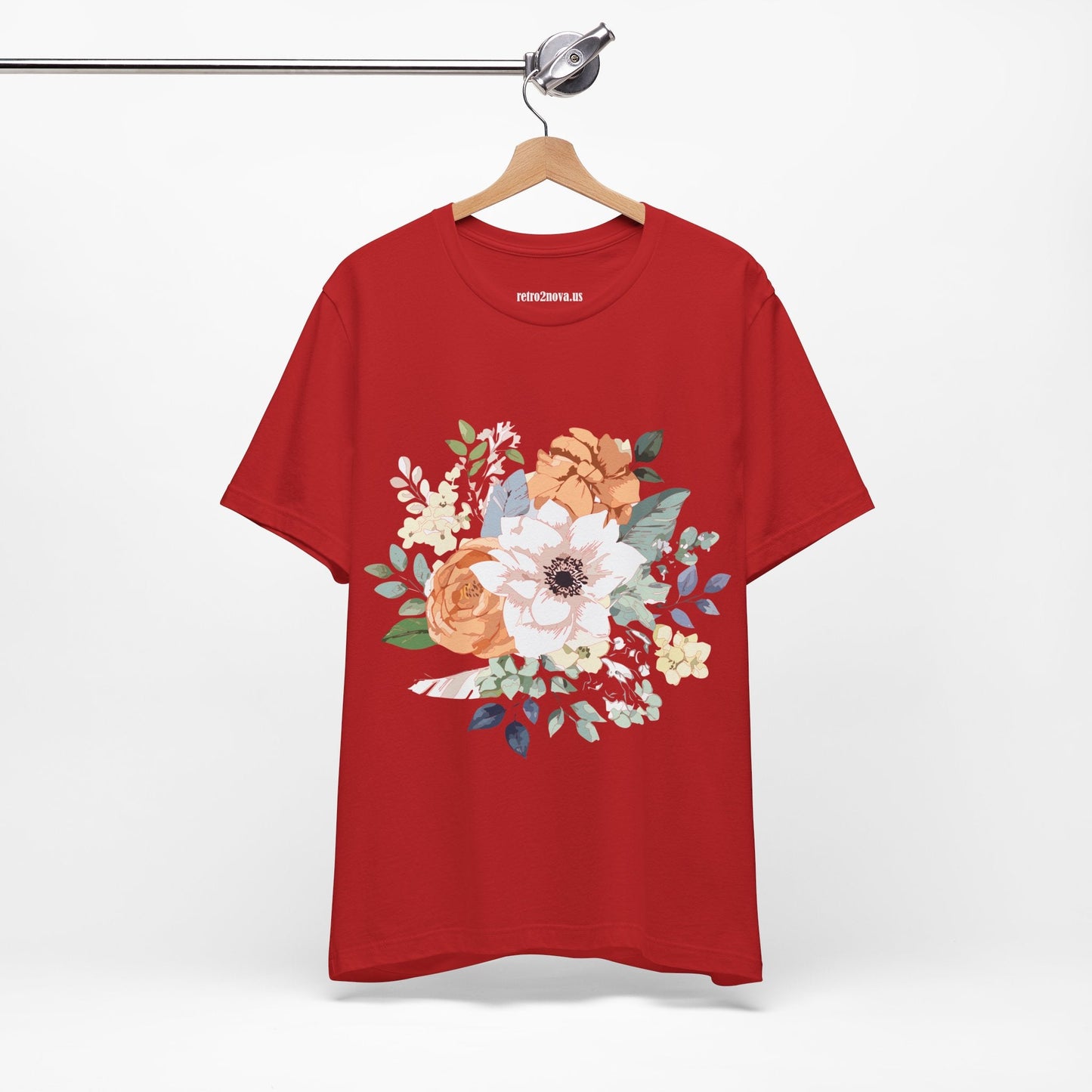 Unisex Floral Shirt Jersey Short Sleeve Tee Lightweight Breathable Flowers Collection Retro2Nova