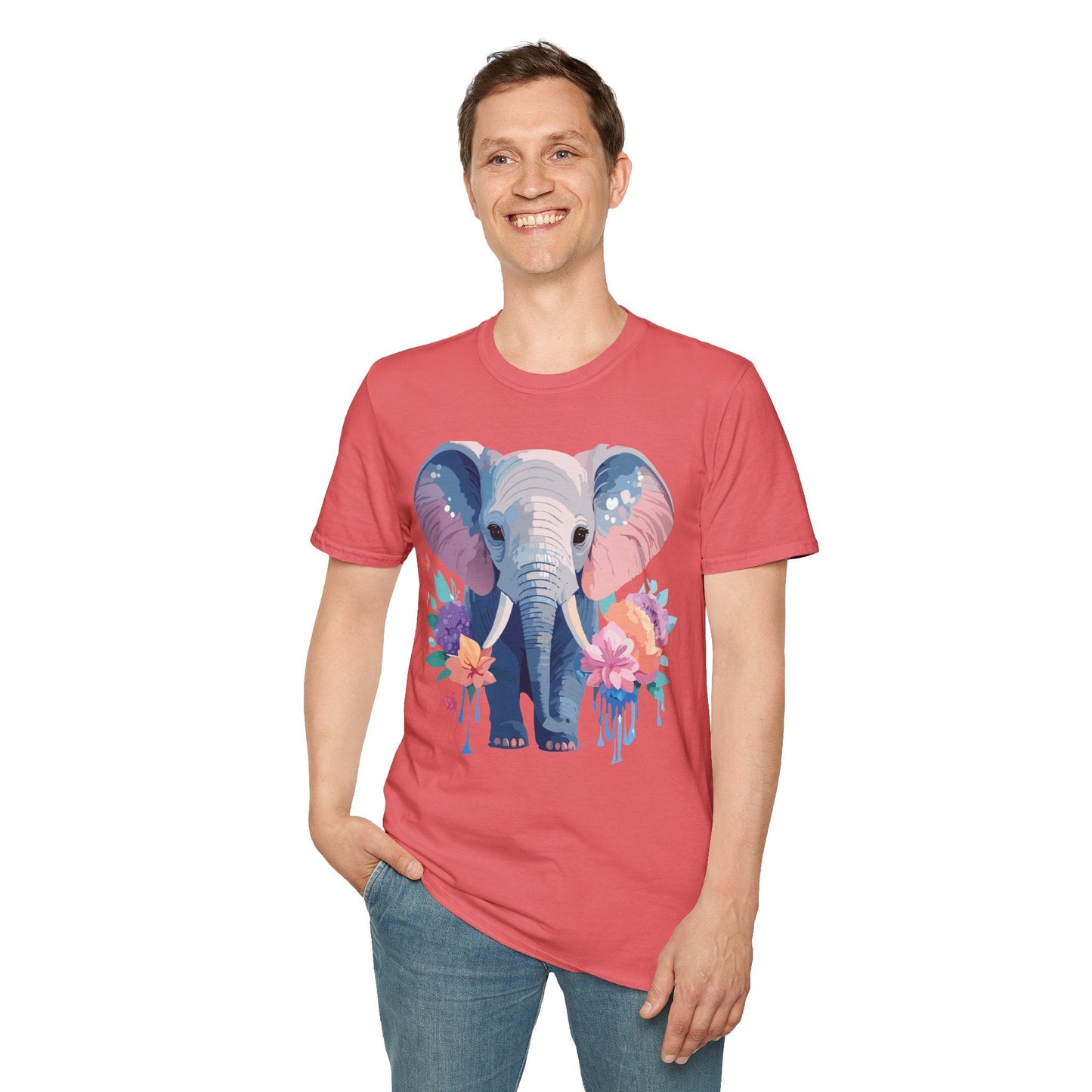 Elephant Graphic T Shirt Unisex Softstyle 64000 Cotton Animals T Shirt For Adults Premium