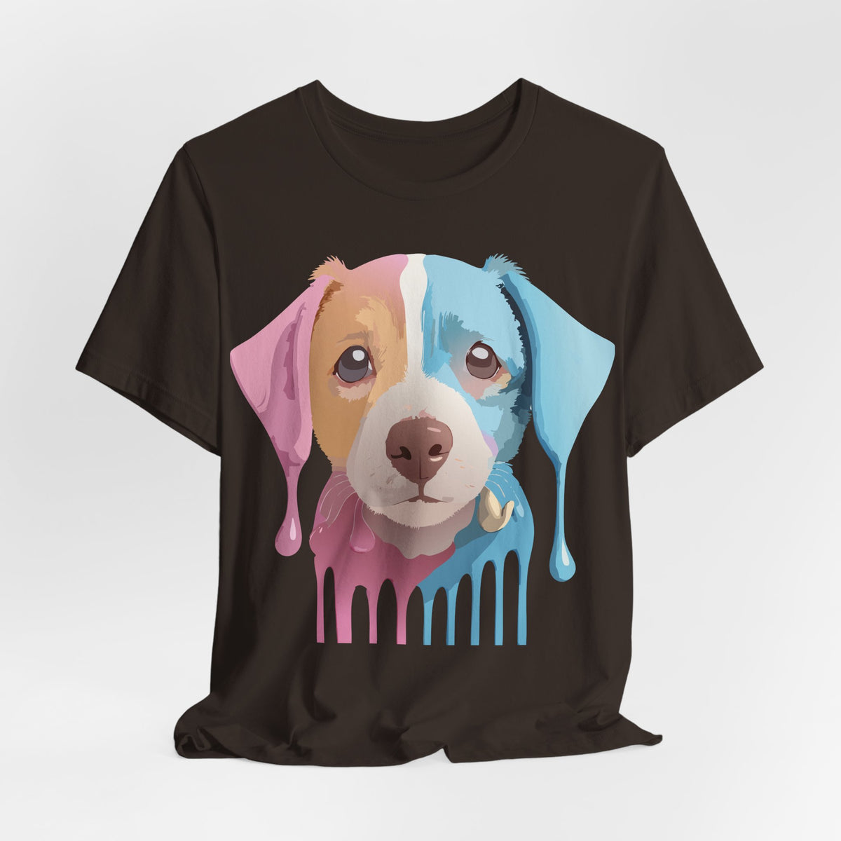 Dog Graphic Unisex Cotton Bella+Canvas Tee with Art Animal Design d08