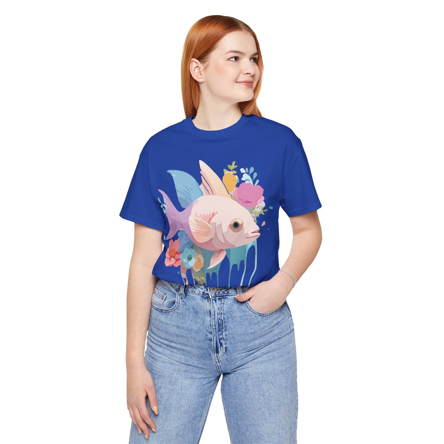 Adelpha Fish Graphic Tee Unisex Jersey Short Sleeve Vintage Art Design Tee Shirt Premium Quality