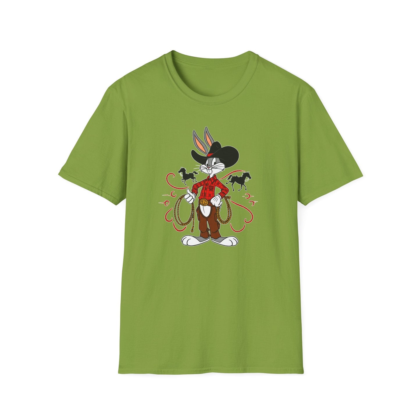 Cartoon Bunny Graphic Unisex Cotton Animal Animation Artwork Design Tee 4