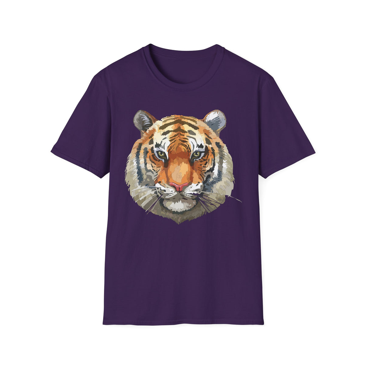 Watercolor Tiger Face T-Shirt | Wildlife Illustration, Animal Print