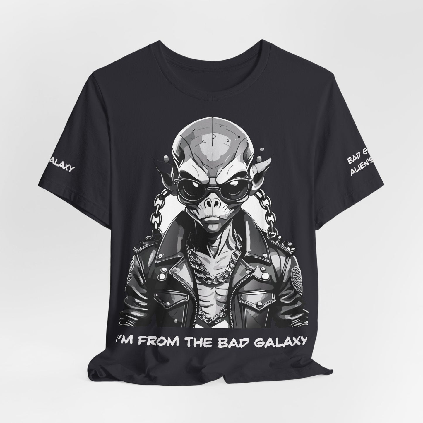 Graphic Cotton T Shirt Unisex Short Sleeve Alien Artwork By Bad Galaxy Premium Everyday Wear