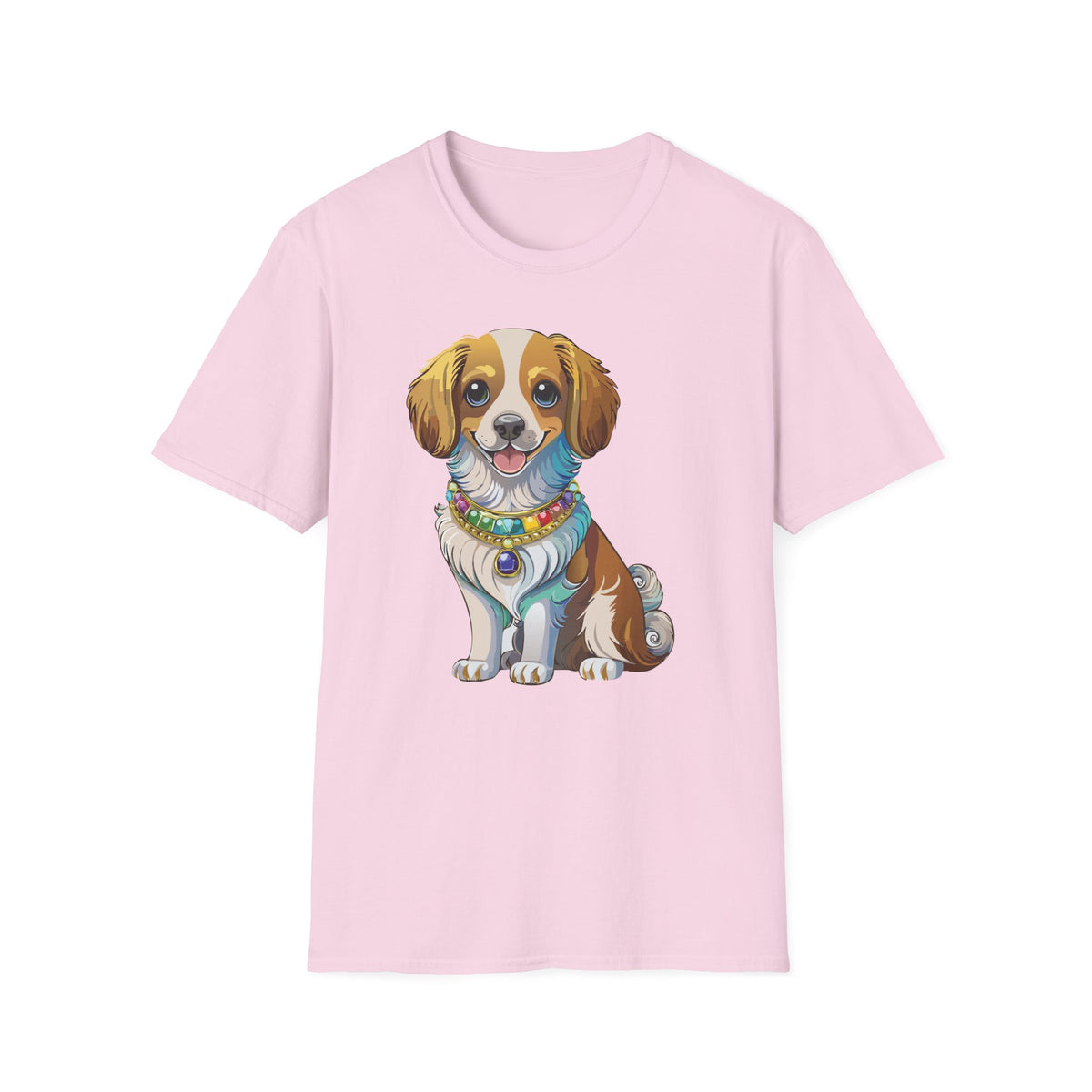 Smiling Brown White Dog Portrait T-Shirt | Cute Puppy Illustration