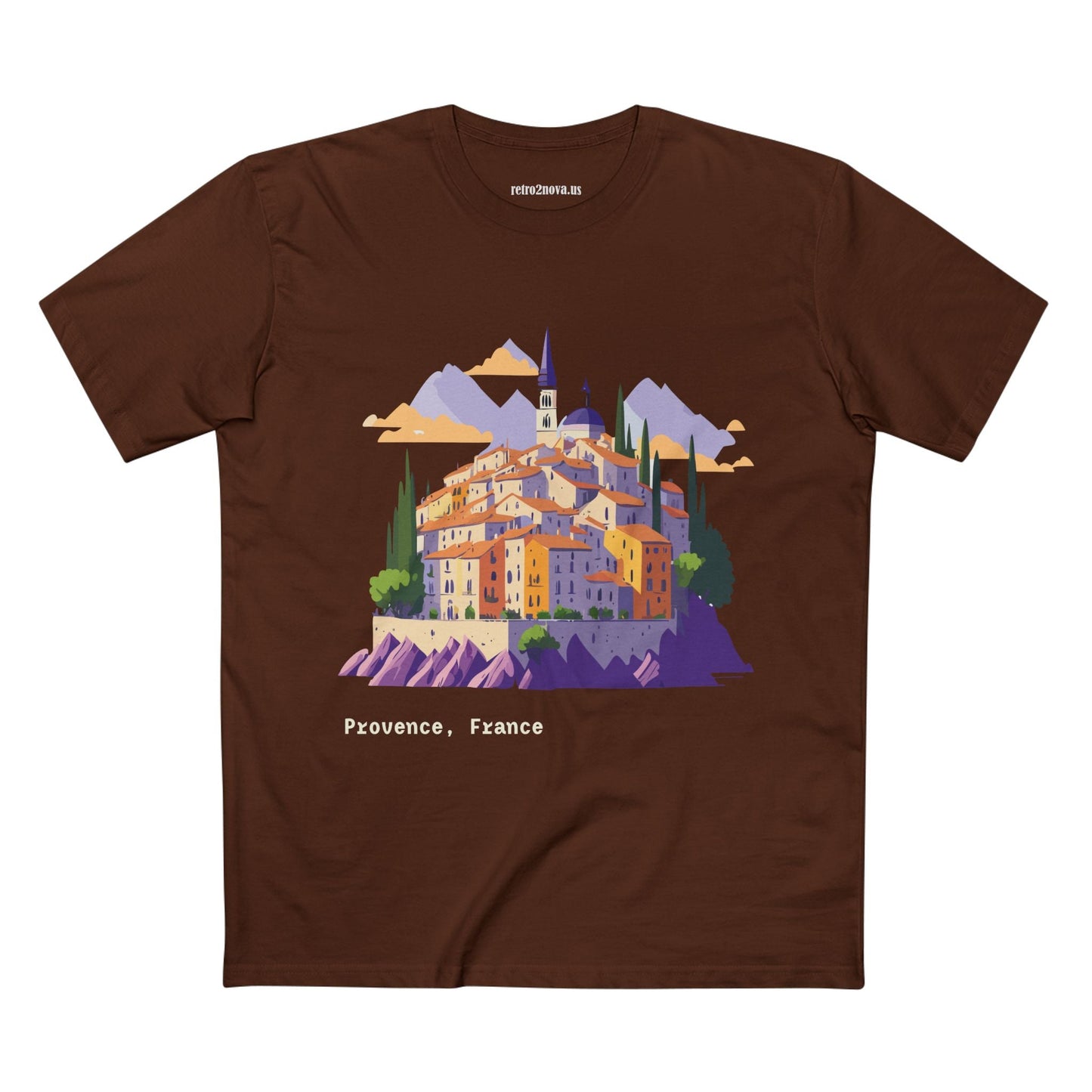 Provence Travel Shirt Unisex Premium Cotton Tee With Original Art By Retro2Nova TT66