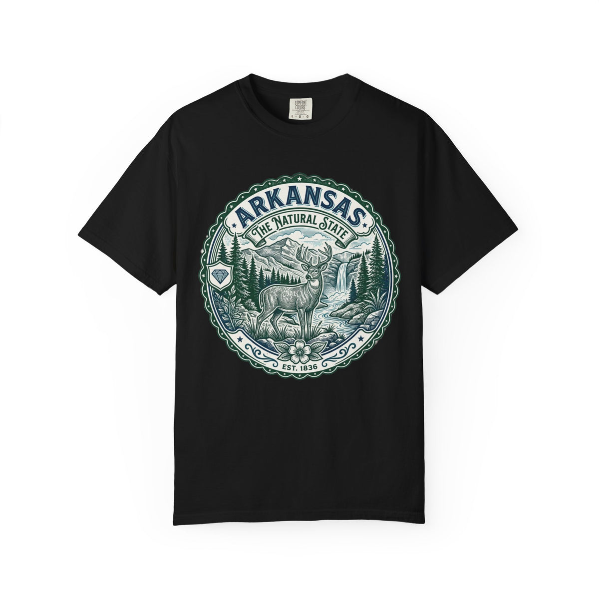 Arkansas Graphic Heavyweight Garment-Dyed Travel Tourist Graphic Gift Tee Unisex 100 Cotton Comfort Colors T-Shirt