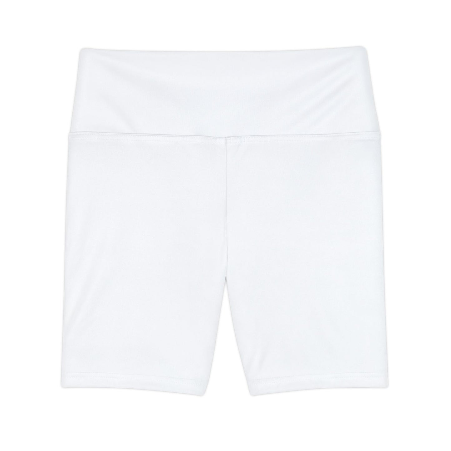 True White Women's Workout Shorts — High-Waist Athletic Biker Shorts (AOP)